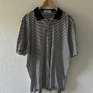 FAIRWAY & GREENE | Mens Striped Golf Polo Shirt XL Mercerized Cotton Luxe Preppy